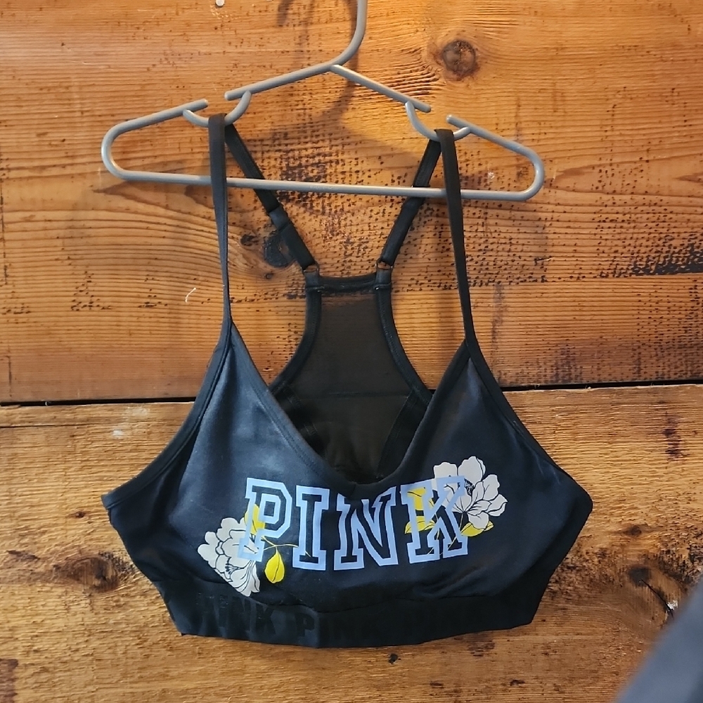 Black PINK Floral Sports Bra
